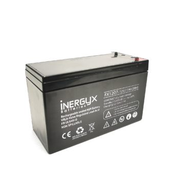 Batterie plomb rechargeable IZYX FX1207 12V 7Ah. Format standardisé. Idéal remplacement dans alimentations secourues ou pour l'option secours batterie.